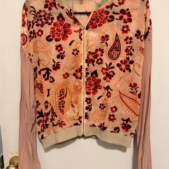 See or Be Seen Tops - See or Be Seen Floral Zip-Up Jacket